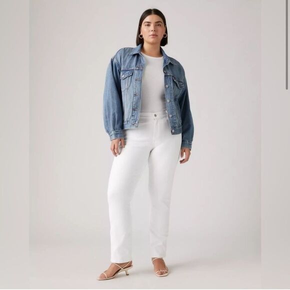 Levi's 414 Classic Straight White Jeans Women's Plus Size 20W High Rise Nautical - Picture 4 of 12